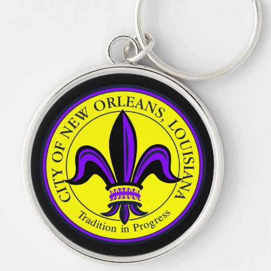 Stad New Orleans, LA Fleur de Lis Sleutelhanger (Voorkant)