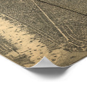 Stad New York 1879 Antiek Panoramische Kaart Poster (Hoek)