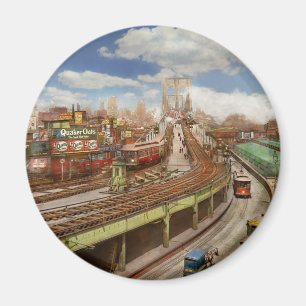 Stad - New York - De Brooklynbrug uit 1903 Magneet