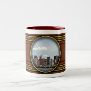 Stad - New York - De New Yorkse skyline uit 2019 Tweekleurige Koffiemok