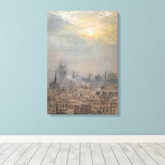 stad New York (door Glenn Cooper Henshaw) Canvas Afdruk (Insitu (Houten vloer))