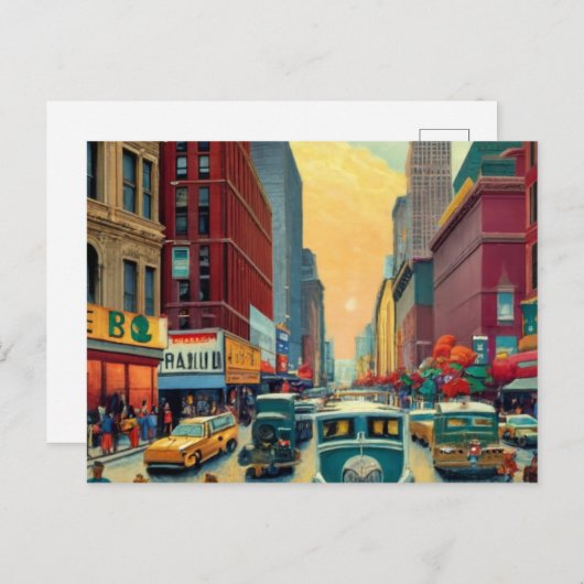 Stad New York Feestdagenkaart (Voorkant / Achterkant)