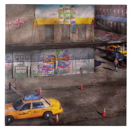 Stad - New York - Greenwich Village - Levenskleur Tegeltje (Voorkant)