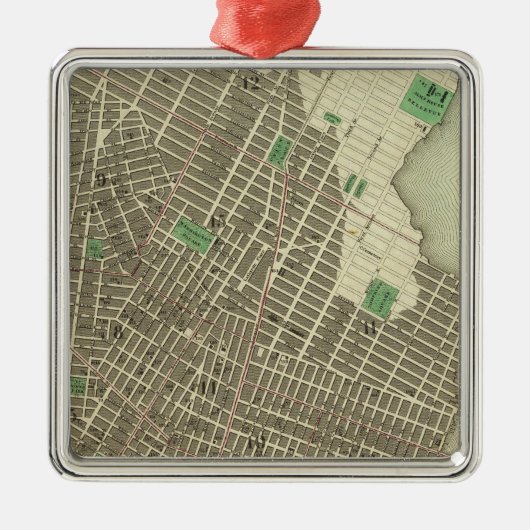 stad New York Metalen Ornament (Voorkant)