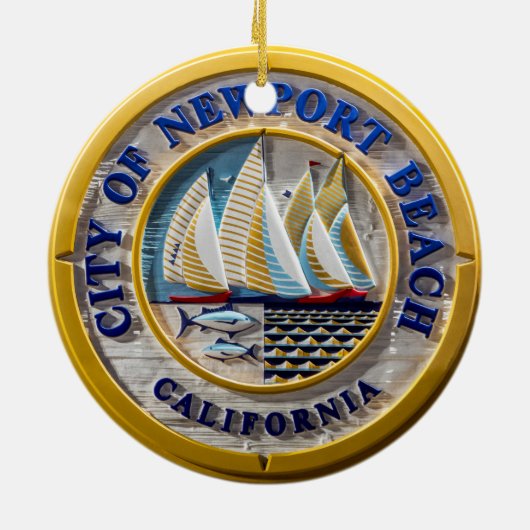 Stad Newport Beach 2 sided Ceramic Ornament (Achterkant)