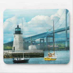 Stad - Newport RI - De Newport vuurtoren Muismat