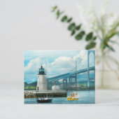 Stad - Newport RI - de vuurtoren van Newport Briefkaart (Staand voorkant)