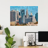 Stad - NY - Een vleugje van de stad Poster (Thuiskantoor)