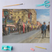 Stad - NY - Het circus komt naar stad 1920 Tissuepapier (Craft)