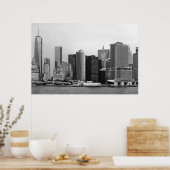 Stad - NY - het financiële district - BW Poster (Keuken)