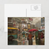 Stad - NY - Times Square op een regenachtige dag 1 Briefkaart (Voorkant / Achterkant)