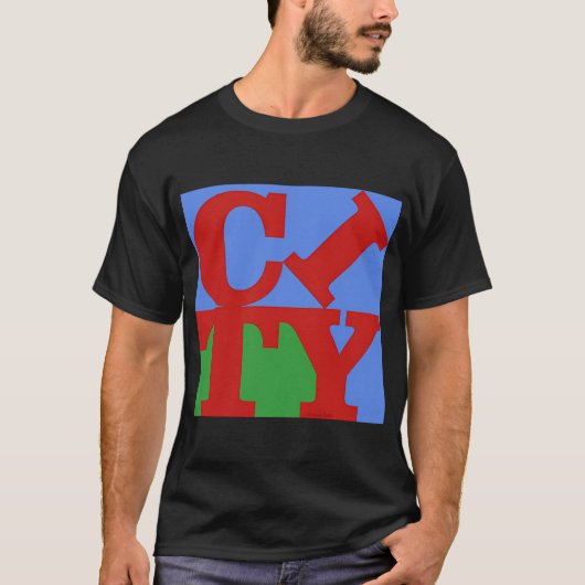 Stad NYC Moderne Kunst T-shirt (Voorkant)