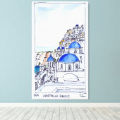 Stad Oia | eiland Santorini, Griekenland Canvas Afdruk (Insitu (Houten vloer))