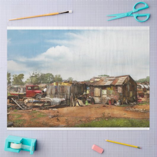 Stad - Oklahoma City OK - Hooverville 1939 Tissuepapier (Craft)