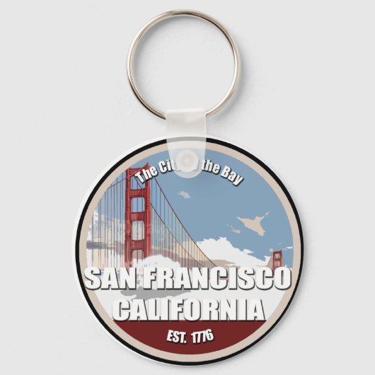 Stad op de baai, San Francisco California Sleutelhanger (Voorkant)