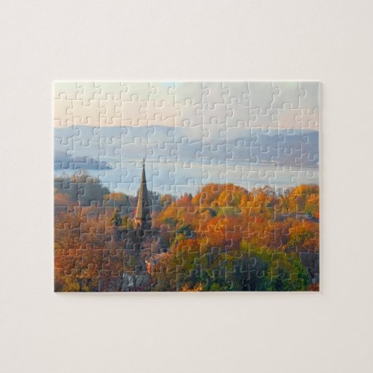 Stad op de rivier legpuzzel (Horizontaal)