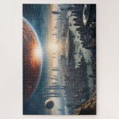 Stad op een andere planeet legpuzzel (Verticaal)
