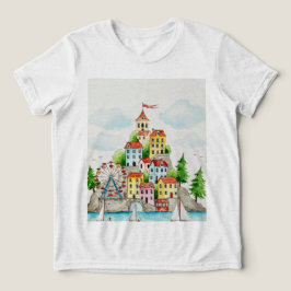 Stad op een eiland Tri-Blend shirt
