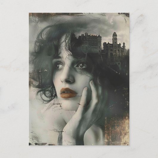 Stad op mijn Geest Vrouw Briefkaart (Voorkant)