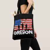 Stad Oregon Amerikaanse vlag Tote Bag (Dichtbij)