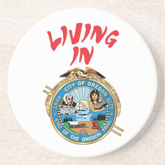 Stad Oregon Zandsteen Onderzetter (Voorkant)