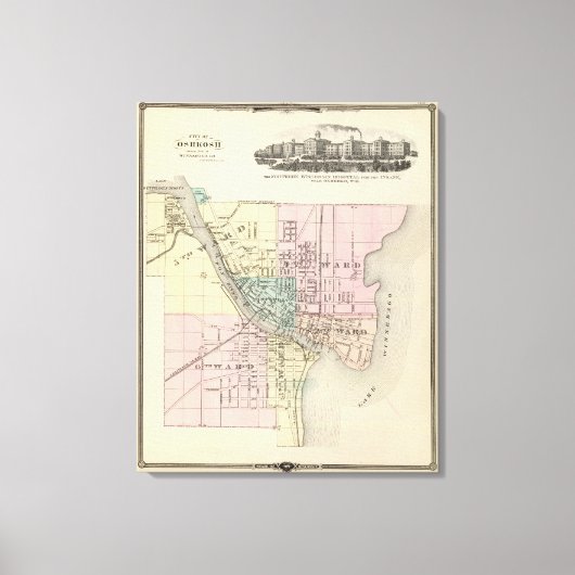 Stad Oshkosh, provincie Winnebago Co Canvas Afdruk (Voorkant)