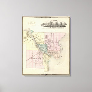 Stad Oshkosh, provincie Winnebago Co Canvas Afdruk