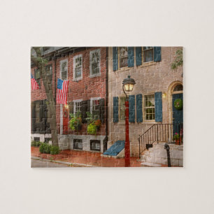 Stad - PA Philadelphia - Amerikaans rijtjeshuis Legpuzzel