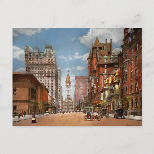 Stad - PA Philadelphia - Broad Street 1905 Briefkaart (Voorkant)