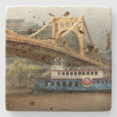 Stad - PA Pittsburg - Grote herinneringen Stenen Onderzetter (Voorkant)