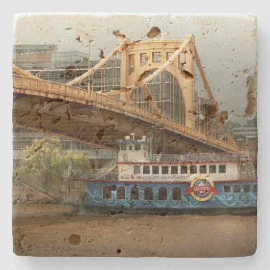 Stad - PA Pittsburg - Grote herinneringen Stenen Onderzetter (Voorkant)