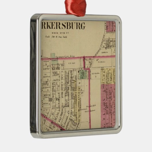 Stad Parkersburg, West Virginia Metalen Ornament (Rechts)