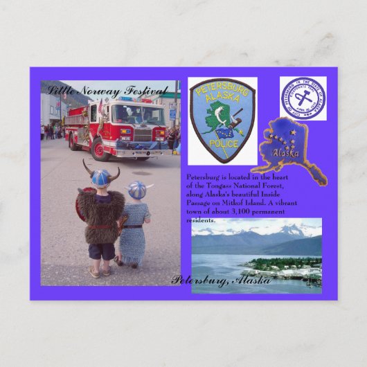 Stad Petersburg, Alaska Briefkaart (Voorkant)