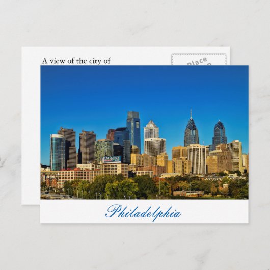 Stad Philadelphia Briefkaart (Voorkant / Achterkant)