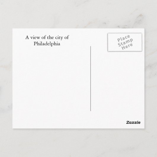 Stad Philadelphia Briefkaart (Achterkant)