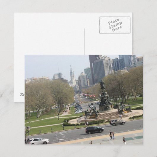 Stad Philadelphia Briefkaart (Voorkant / Achterkant)