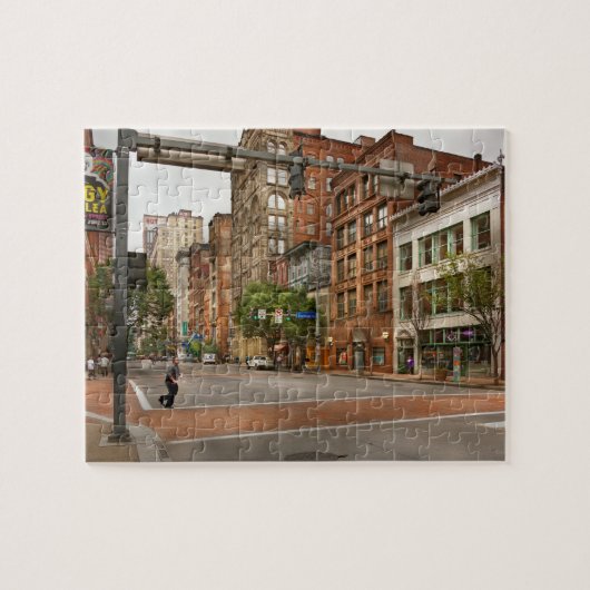 Stad - Pittsburgh PA - Loop achter op schema Legpuzzel (Horizontaal)