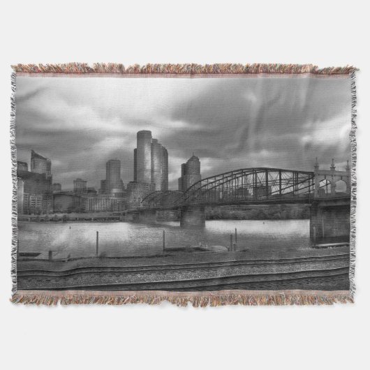 Stad - Pittsburgh, PA - Smithfield Bridge BW Deken (Voorkant)
