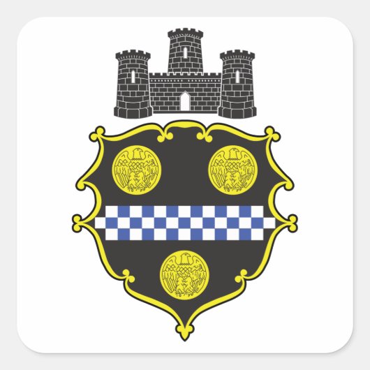 Stad Pittsburgh Seal Vierkante Sticker (Voorkant)