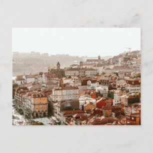 Stad Porto tijdens zonsondergang Briefkaart