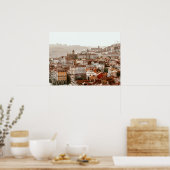 Stad Porto tijdens zonsondergang Poster (Keuken)