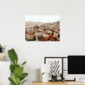 Stad Porto tijdens zonsondergang Poster (Thuiskantoor)