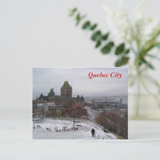 Stad Quebec in de winter Briefkaart (Staand voorkant)
