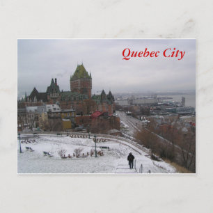 Stad Quebec in de winter Briefkaart