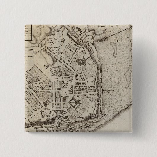 Stad Quebec Vierkante Button 5,1 Cm (Voorkant)