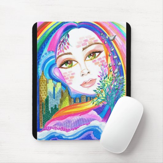Stad Rainbow Rhapsody Fantasy Art Mousepad Muismat (Met muis)