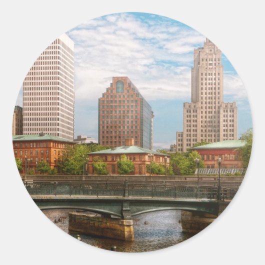 Stad - RI - Providence - De stad Providence Ronde Sticker (Voorkant)