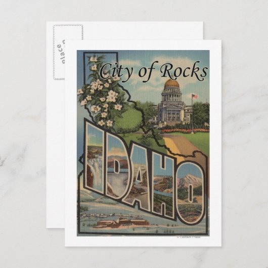 Stad Rocks, Idaho - Grote letterscènes Briefkaart (Voorkant / Achterkant)