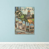 Stad Rocks, Idaho - Grote letterscènes Canvas Afdruk (Insitu (Houten vloer))