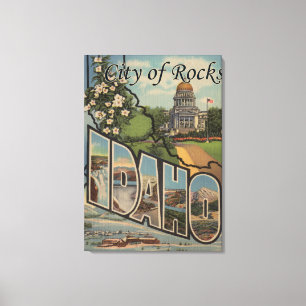 Stad Rocks, Idaho - Grote letterscènes Canvas Afdruk